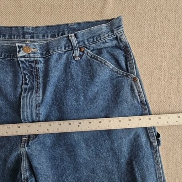 Wrangler Carpenter's Jeans Men's Size W40 L32 Straight Wide Leg Med Blue Y2K - Picture 10 of 16